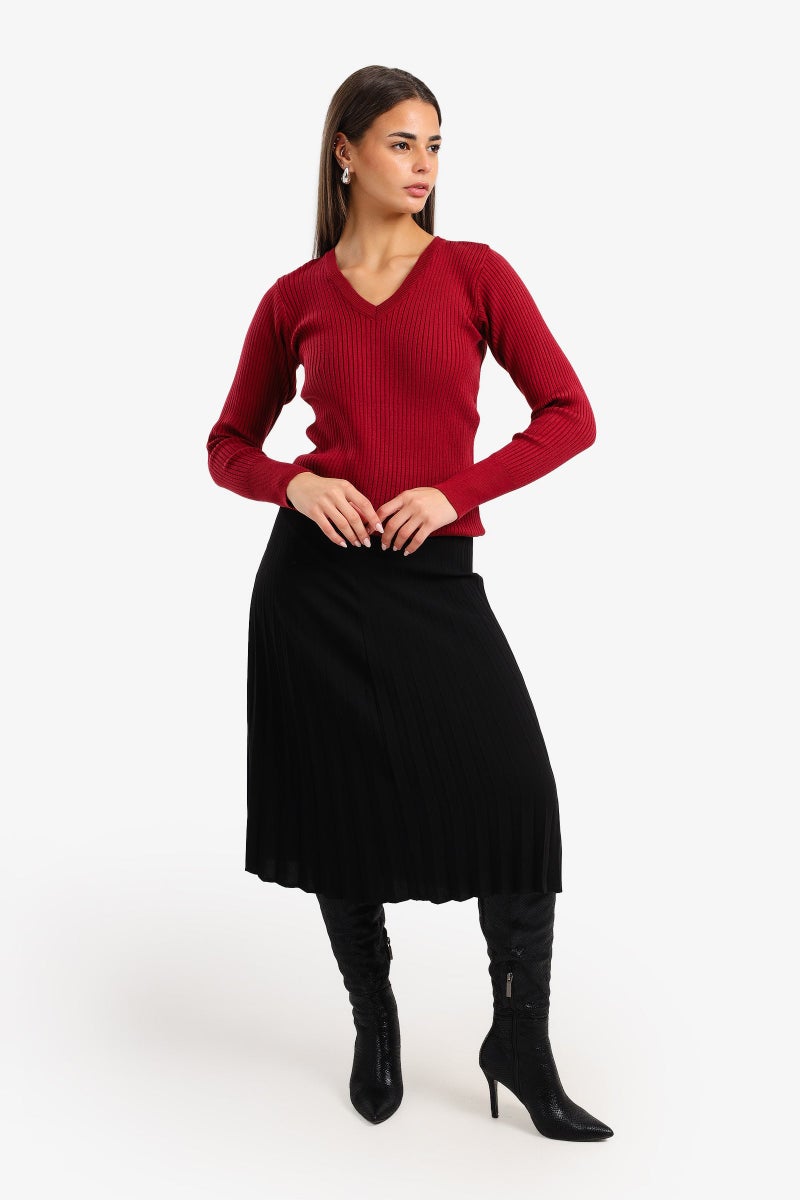 Clue V-Neck Ribbed Pullover - Image 4